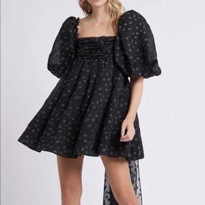 AJE LA PISCINE PUFF SLEEVE BOW BACK MINI DRESS | BLACK | AU 6 / US 2 | NWT